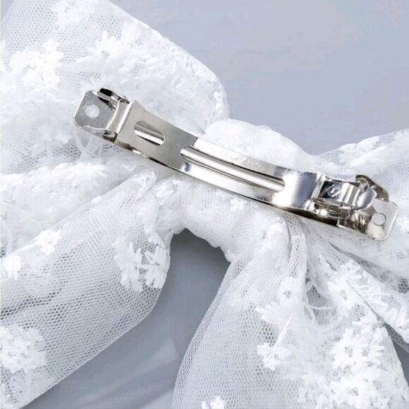 Lace Bow Barrette  - Picture 2 of 4